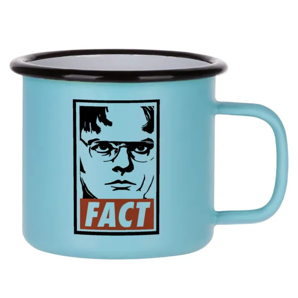 Dunder Mifflin FACT — Κούπα Μεταλλική εμαγιέ ΜΑΤ σιέλ 360ml