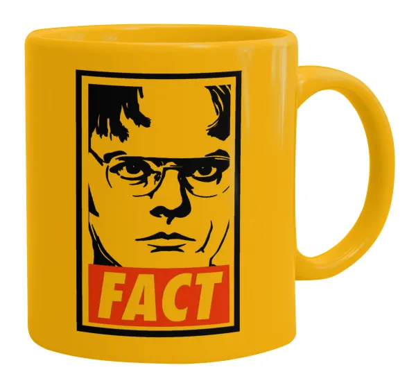 Dunder Mifflin FACT — Κούπα, κεραμική κίτρινη, 330ml