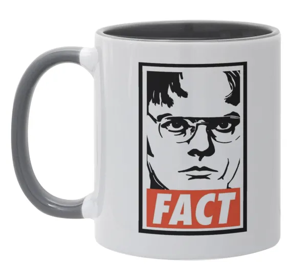 Dunder Mifflin FACT — Κούπα χρωματιστή γκρι, κεραμική, 330ml
