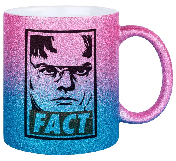 Dunder Mifflin FACT — Κούπα Χρυσή/Μπλε Glitter, κεραμική, 330ml