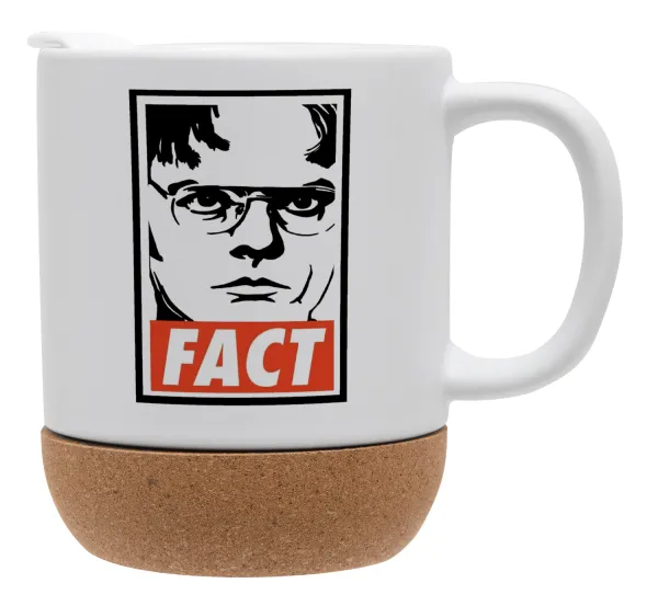 Dunder Mifflin FACT — Κούπα, κεραμική με βάση φελού και καπάκι (ΜΑΤ), 330ml
