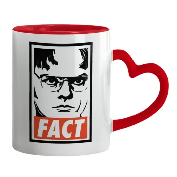 Dunder Mifflin FACT, Κούπα καρδιά χερούλι κόκκινη, κεραμική, 330ml