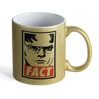Dunder Mifflin FACT, Κούπα Χρυσή Glitter που γυαλίζει, κεραμική, 330ml