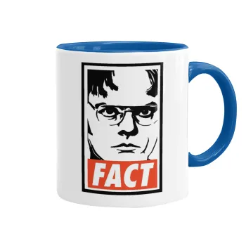 Dunder Mifflin FACT, Mug colored blue, ceramic, 330ml