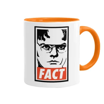 Dunder Mifflin FACT, Κούπα χρωματιστή πορτοκαλί, κεραμική, 330ml