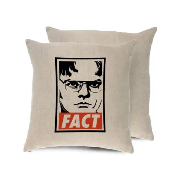 Dunder Mifflin FACT, Μαξιλάρι καναπέ ΛΙΝΟ 40x40cm περιέχεται το  γέμισμα