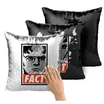 Dunder Mifflin FACT, Μαξιλάρι καναπέ Μαγικό Μαύρο με πούλιες 40x40cm περιέχεται το γέμισμα