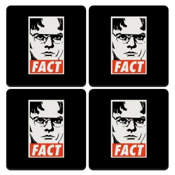 Dunder Mifflin FACT, ΣΕΤ 4 Σουβέρ ξύλινα τετράγωνα (9cm)