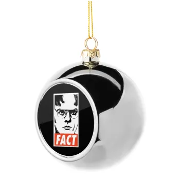 Dunder Mifflin FACT, Silver 8cm Christmas tree ball ornament