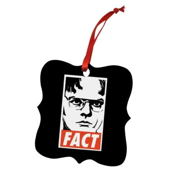 Dunder Mifflin FACT, Christmas ornament polygon wooden 7.5cm
