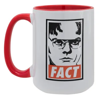 Dunder Mifflin FACT, Κούπα Mega 15oz, κεραμική Κόκκινη, 450ml