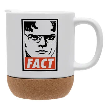 Dunder Mifflin FACT, Κούπα, κεραμική με βάση φελού και καπάκι (ΜΑΤ), 330ml