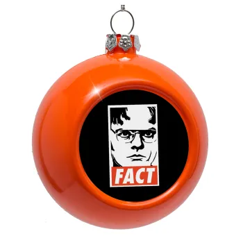 Dunder Mifflin FACT, Στολίδι Χριστουγεννιάτικη μπάλα δένδρου Πορτοκαλί 8cm