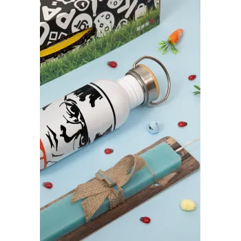 Dunder Mifflin FACT, Πασχαλινή Λαμπάδα με παγούρι μεταλλικό (620ml, stainless steel) & κερί αρωματικό πλακέ (30cm) (ΤΙΡΚΟΥΑΖ)