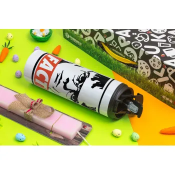 Dunder Mifflin FACT, Πασχαλινή Λαμπάδα με Travel Tumbler θερμό με διπλό καπάκι (600ml, BPA free) & κερί αρωματικό πλακέ (30cm) (ΡΟΖ)