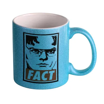 Dunder Mifflin FACT, Κούπα Σιέλ Glitter που γυαλίζει, κεραμική, 330ml