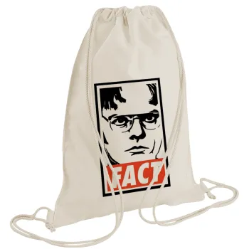 Dunder Mifflin FACT, Τσάντα πλάτης πουγκί GYMBAG natural (28x40cm)