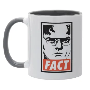 Dunder Mifflin FACT, Κούπα χρωματιστή γκρι, κεραμική, 330ml