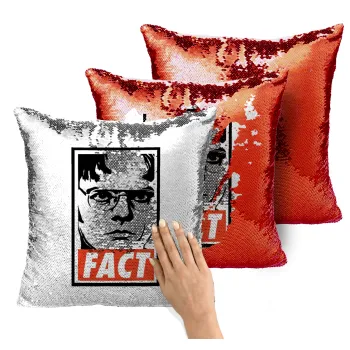 Dunder Mifflin FACT, Μαξιλάρι καναπέ Μαγικό Κόκκινο με πούλιες 40x40cm περιέχεται το γέμισμα