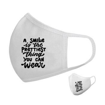 A smile is the prettiest thing you can wear, Μάσκα υφασμάτινη υψηλής άνεσης παιδική (Δώρο πλαστική θήκη)