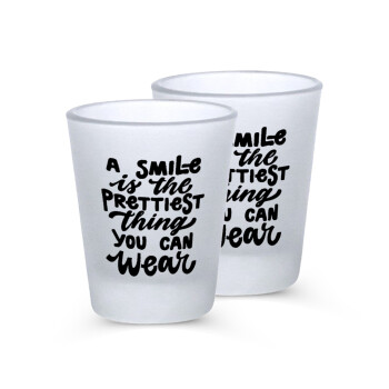 A smile is the prettiest thing you can wear, Σφηνοπότηρα γυάλινα 45ml του πάγου (2 τεμάχια)