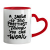 Mug heart red handle, ceramic, 330ml