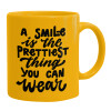 Ceramic coffee mug yellow, 330ml