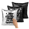 Μαξιλάρι καναπέ Μαγικό Μαύρο με πούλιες 40x40cm περιέχεται το γέμισμα