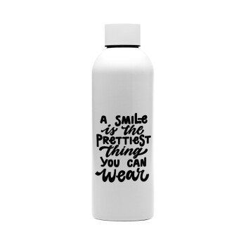 A smile is the prettiest thing you can wear, Μεταλλικό παγούρι νερού, 304 Stainless Steel 800ml