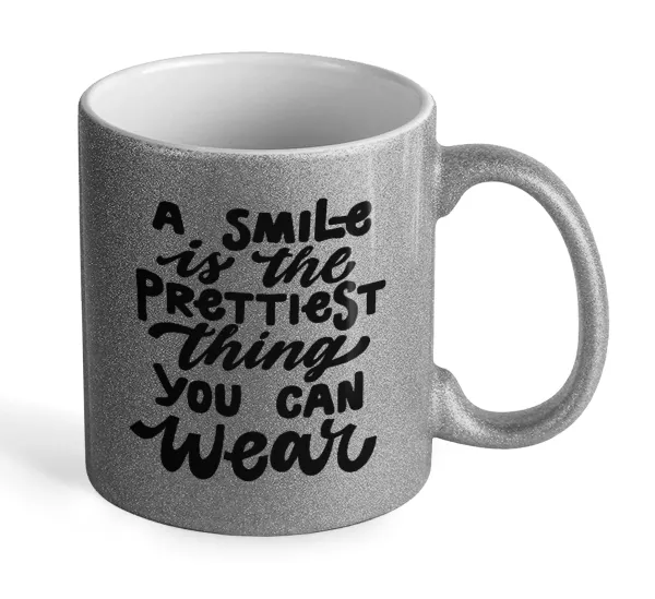 A smile is the prettiest thing you can wear — Glitter Ασημένια