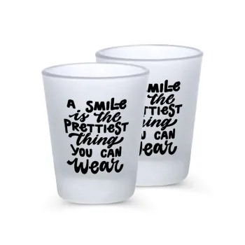 A smile is the prettiest thing you can wear, Σφηνοπότηρα γυάλινα 45ml του πάγου (2 τεμάχια)