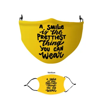 A smile is the prettiest thing you can wear, Μάσκα υφασμάτινη παιδική πολλαπλών στρώσεων με υποδοχή φίλτρου