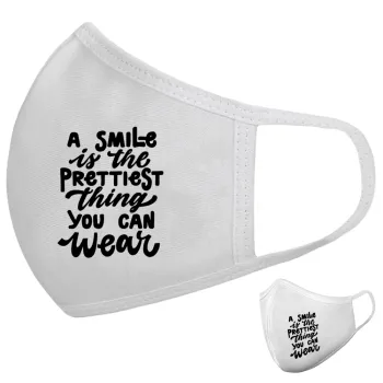 A smile is the prettiest thing you can wear, Μάσκα υφασμάτινη υψηλής άνεσης παιδική (Δώρο πλαστική θήκη)