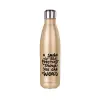 Glitter gold stainless steel thermos bottle, double-walled, 500ml