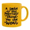 Ceramic coffee mug yellow, 330ml