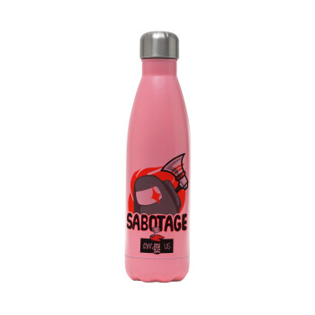 Among US Sabotage, Metal mug thermos Pink Mat (Stainless steel), double wall, 500ml