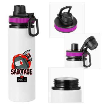Among US Sabotage, Metallic water bottle with safety lid, 850ml aluminum