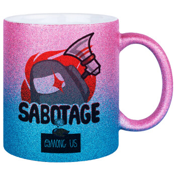 Among US Sabotage, Κούπα Χρυσή/Μπλε Glitter, κεραμική, 330ml