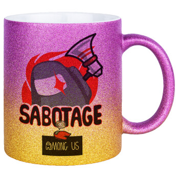 Among US Sabotage, Κούπα Χρυσή/Ροζ Glitter, κεραμική, 330ml