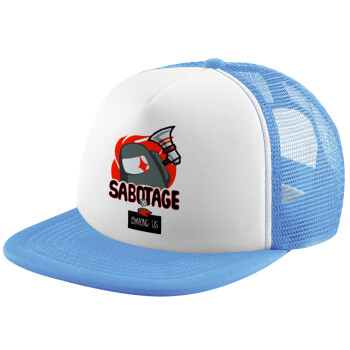Among US Sabotage, Καπέλο παιδικό Soft Trucker με Δίχτυ Γαλάζιο/Λευκό