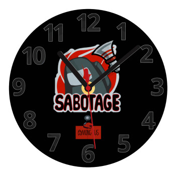Among US Sabotage, Ρολόι τοίχου γυάλινο (20cm)