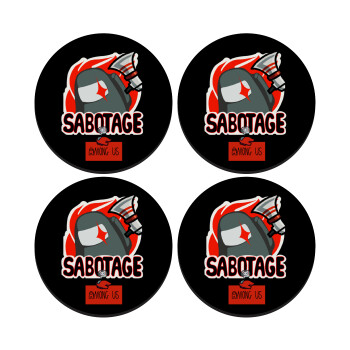 Among US Sabotage, ΣΕΤ 4 Σουβέρ ξύλινα στρογγυλά (9cm)