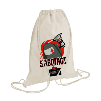 Among US Sabotage, Τσάντα πλάτης πουγκί GYMBAG natural (28x40cm)