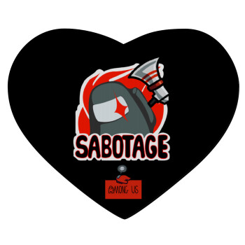 Among US Sabotage, Mousepad heart 23x20cm