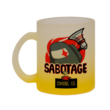 Among US Sabotage, Κούπα γυάλινη δίχρωμη με βάση το κίτρινο ματ, 330ml