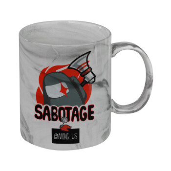Among US Sabotage, Mug ceramic marble style, 330ml