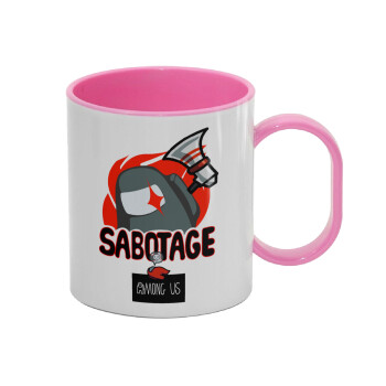 Among US Sabotage, Κούπα (πλαστική) (BPA-FREE) Polymer Ροζ για παιδιά, 330ml