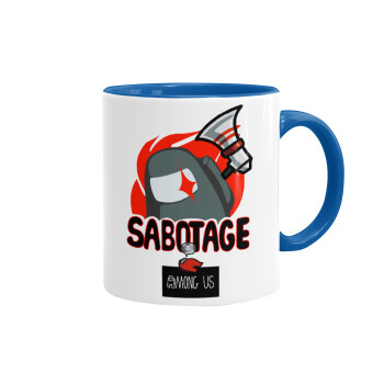Among US Sabotage, Mug colored blue, ceramic, 330ml