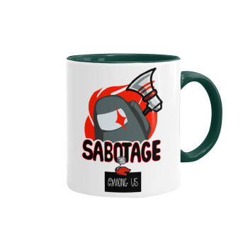 Among US Sabotage, Mug colored green, ceramic, 330ml