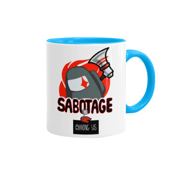 Among US Sabotage, Mug colored light blue, ceramic, 330ml